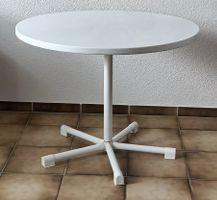 Runder Metall-Tisch Schaffner Weiss, 92cm Durchmesser