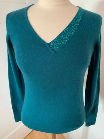 ALBERTO BINI Pullover, 100% Merino, Gr. 1 (34), Dunkelgrün
