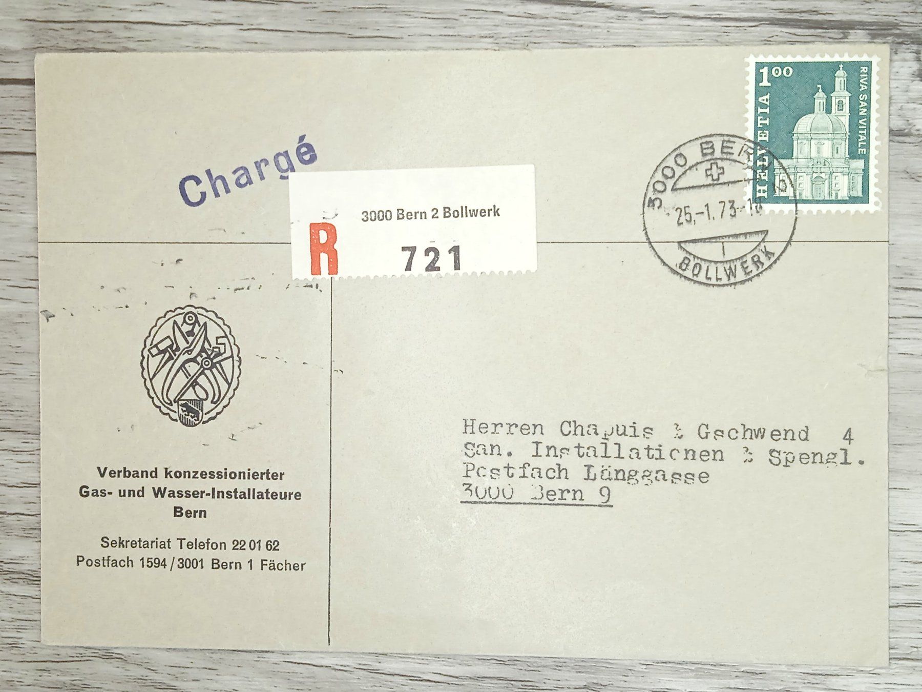 Tutti i francobolli: TR20 Enveloppe + Timbre Suisse 1973 – Usato da Cousset venduto da Patrick_Collections