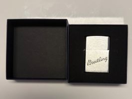 Breitling Feuerzeug silberfarben neu mit Box