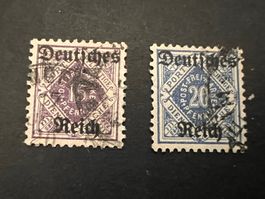 Deutsches Reich Dienstmarken 54 + 55 gestempelt (2484)