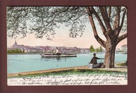 GENEVE depuis la jetée - Bateau CGN - 1905 CPN