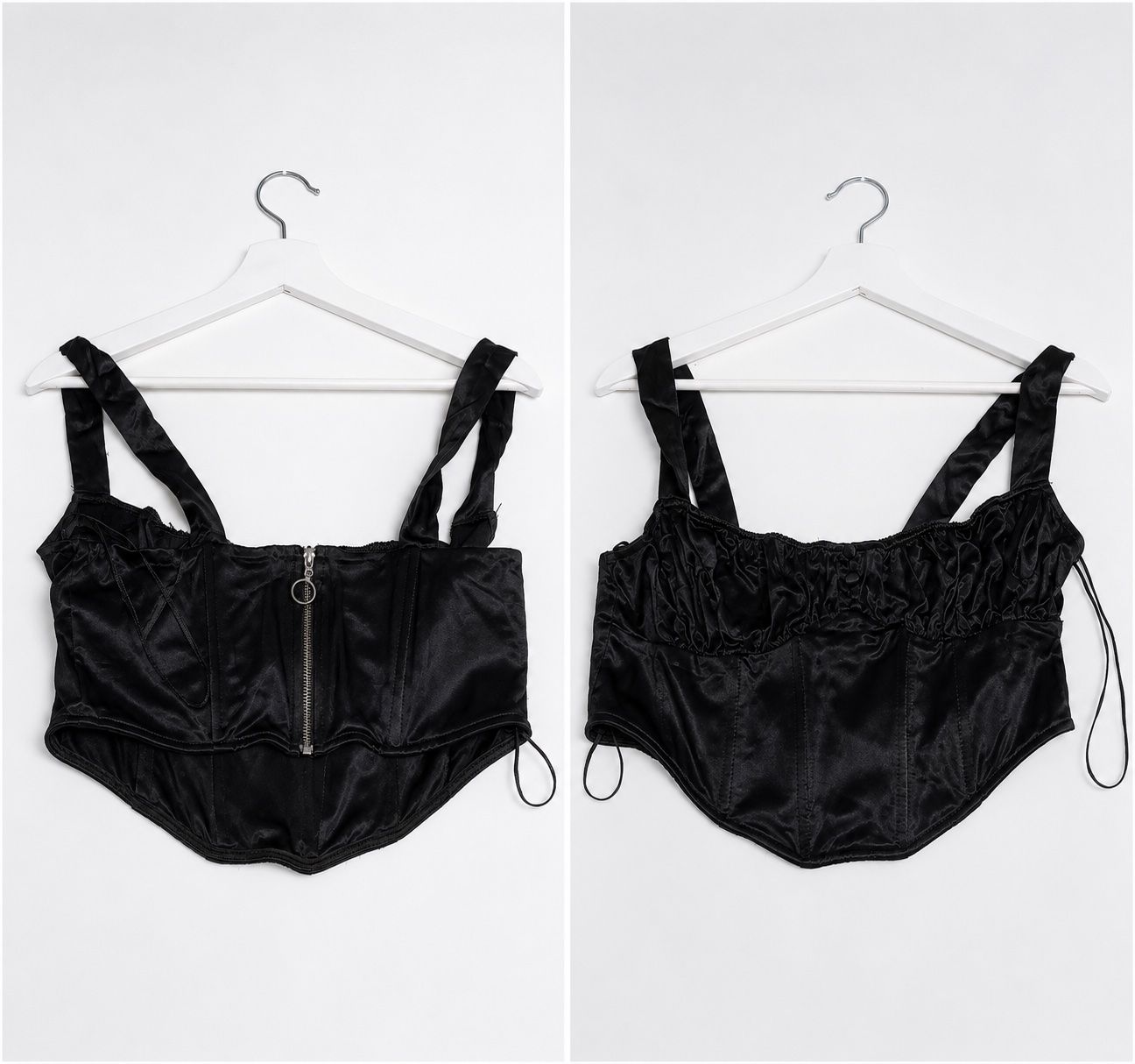 Zara Top: Schwarzes Korsett mit Reissverschluss – Usato da Meilen venduto da oli_yp7q