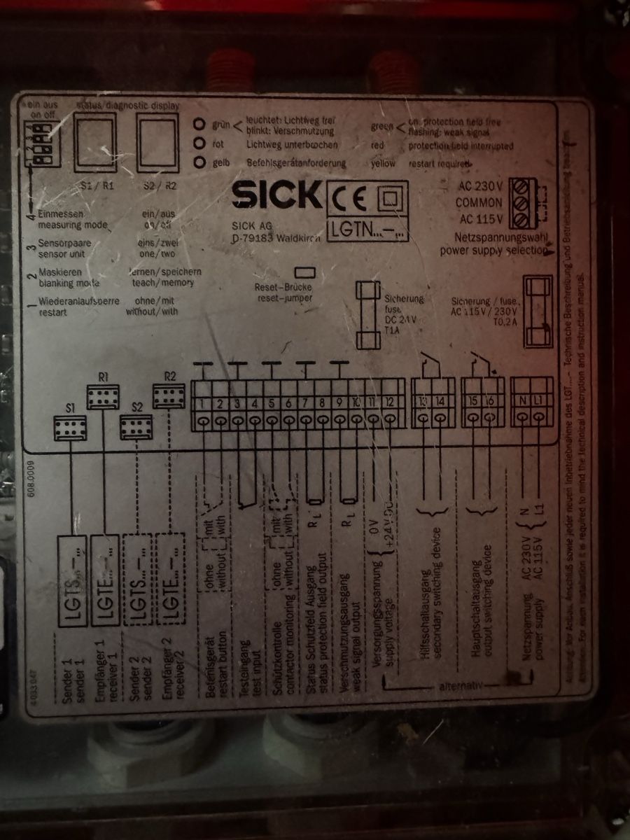 Sistema di controllo: Sick Betriebsanleitung – Usato da Luterbach venduto da var_njt7 1