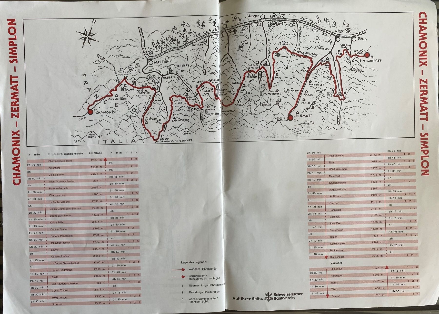 Cartine & Atlanti: Heft WALLISER WANDERWEGE / SENTIERS VALAISANS – Usato da Dietlikon venduto da Sa_Biene 2