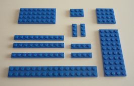 Blaue flache Lego Bausteine (Original Lego)