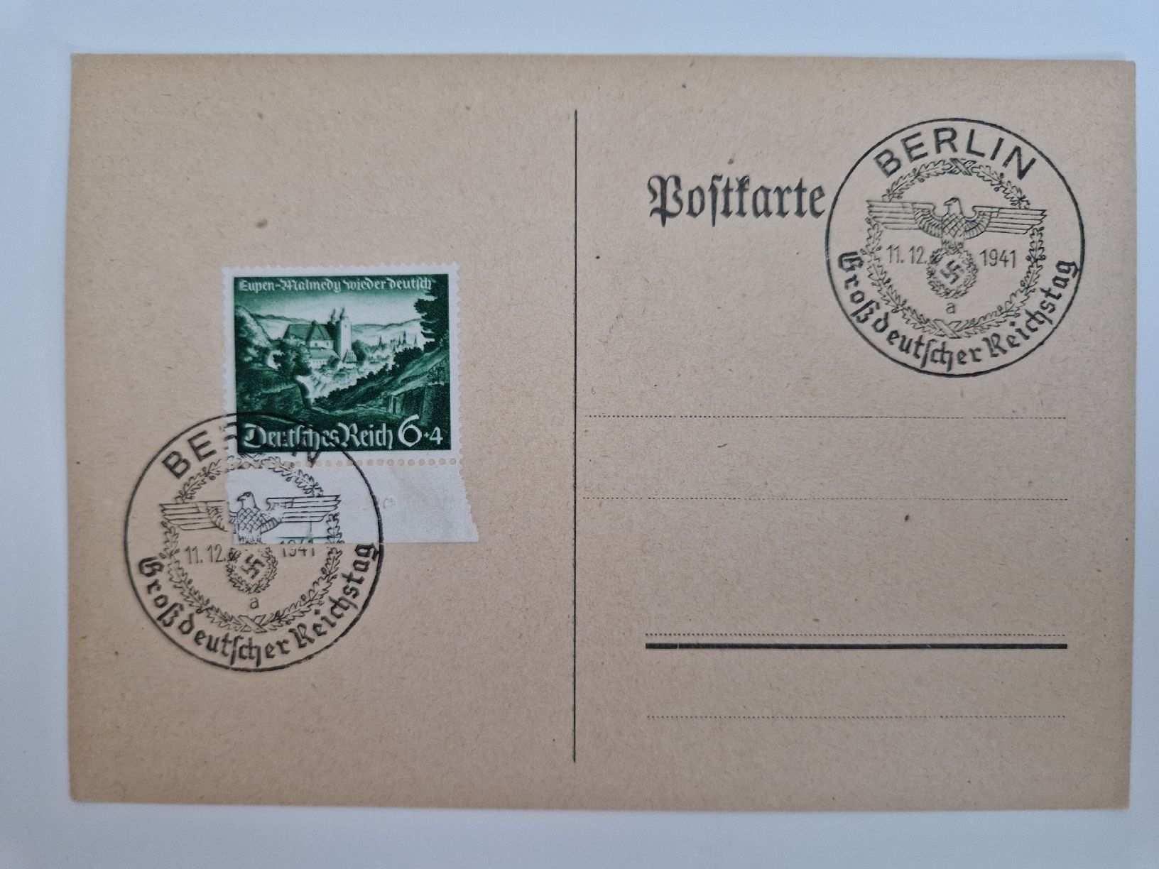 Cartoline postali: Deutsches Reich Postkarte Briefmarke 1941 – Usato da St. Gallen venduto da Enrico_SG