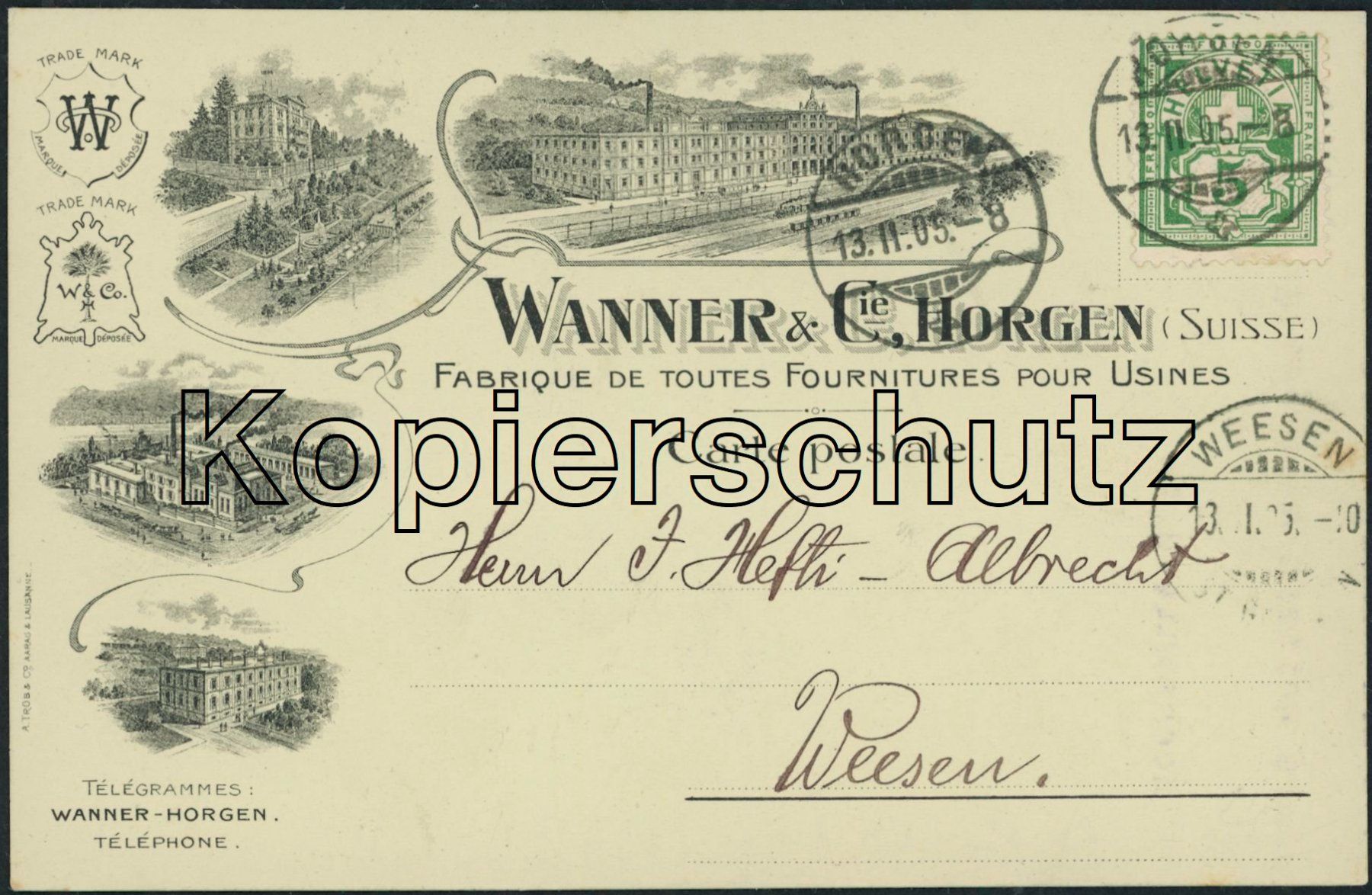 Cartoline postali: ZH Horgen - Litho – Usato da Schindellegi venduto da stationary