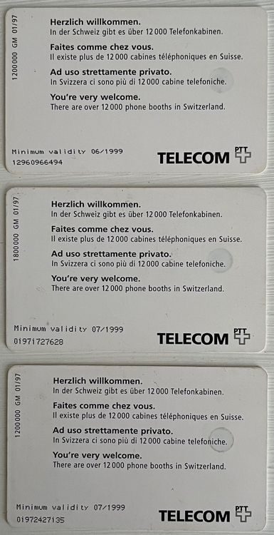 Swisscom Schede telefoniche: 3 serie Taxcard 1999 / 2000 / 2001 – Usato da Breganzona venduto da mas_tv72 6