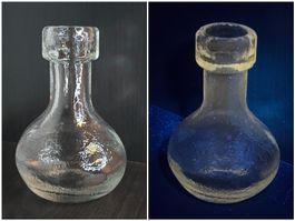 schwere massive vintage Vase 70er Jahre Uranglas