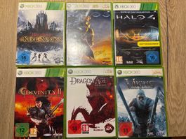 6 Xbox 360 Spiele Halo, Herr der Ringe, Dragon Age etc.