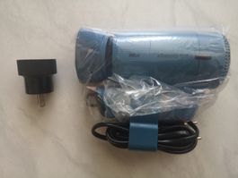 Reiseföhn Braun Silencio 1250 mit Tasche und Adapter