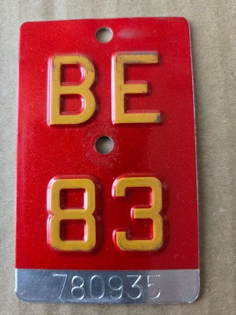 Sachs Schilder: Velonummer BE 83 plaque Velo – Gebraucht aus Schenkon von Uhu007