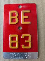Velonummer BE 83 plaque Velo