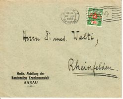 Brief, Mediz. Abteilung der Kantonalen Krankenanstalt Aarau