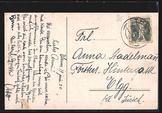 Cartoline postali: AK Hilterfingen, Kirche mit Blüemlisalp – Usato da Berlin venduto da bartko-reher 1