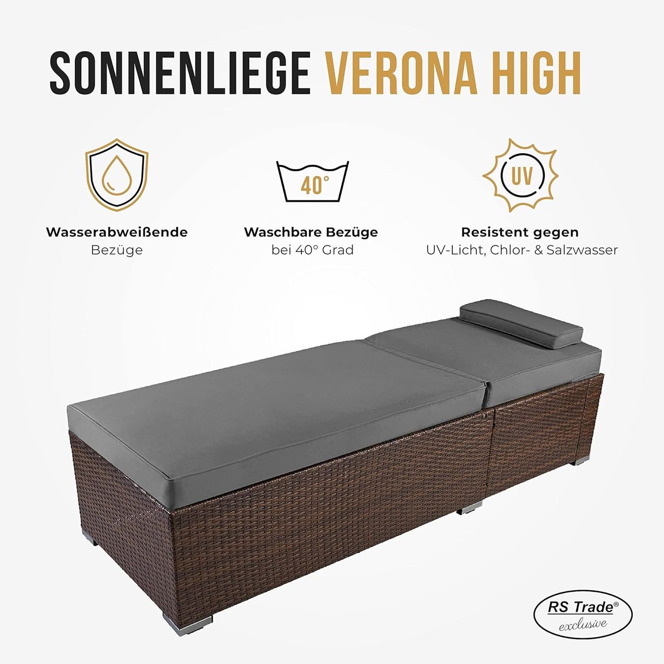 Profigeräte & Gastro: Sonnenliege Verona High mit Rollen – Neu und originalverpackt aus Bottighofen von zaap 3