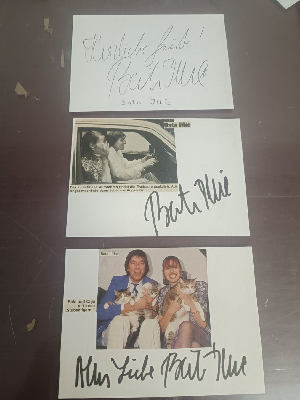 Autografi: Bata Illic - 3x handsigniert - 80er Jahre – Usato da Menziken venduto da Artographs