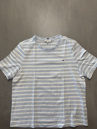 Tommy Hilfiger T-Shirt Herren Blau Weiss Gestreift Grösse M 