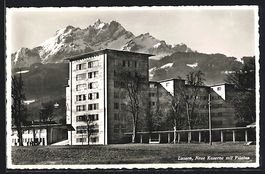 AK Luzern, Neue Kaserne mit Pilatus