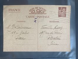 Frankreich 1940 Ganzsache ohne Werteindruck dunkel gelaufen