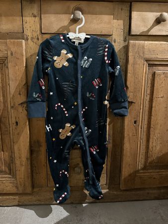 Pyjama de Noël pour bébé en velours Manor taille 9m (74cm)