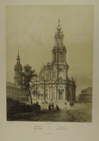 DRESDEN KATHOLISCHE KIRCHE DEUTSCHLAND, LITHOGRAPHIE UM 1850