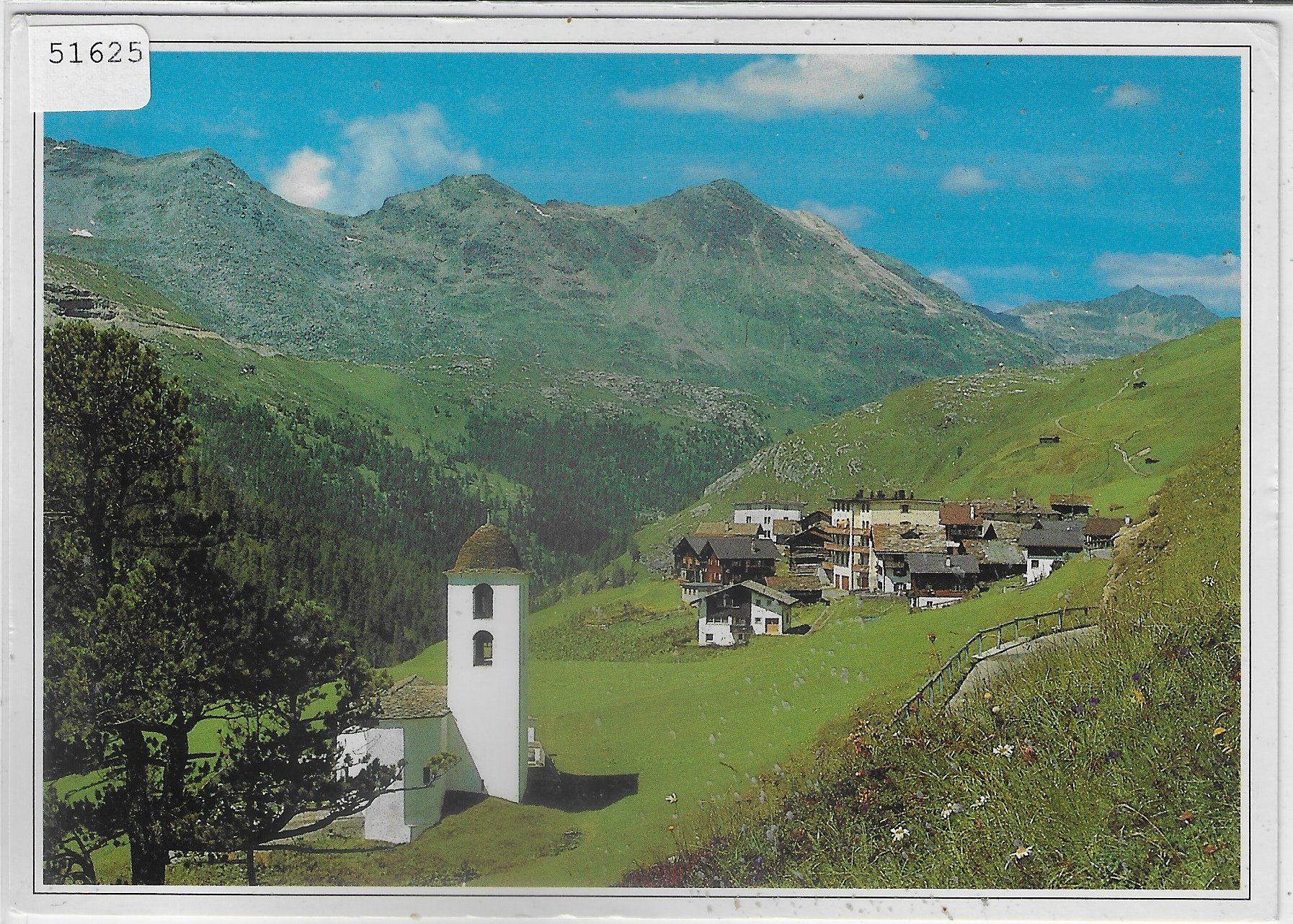 Cartoline postali: Avers-Cresta mit Kirche – Usato da Ettingen venduto da Kartenplanet