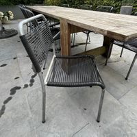 4 Schöne Gartenstühle Spaghetti Geflecht