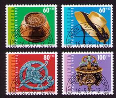 1995_B247-250_PRO PATRIA_Volkskunst_Strohhut_Zuckerdose_ET !