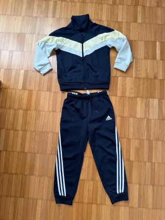 Adidas Trainer Set Gr 116 (3-4 Y), Navy Dunkelblau Weiss