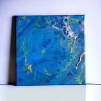 Abstraktes Acrylgemälde „Lichtreflexe“ 25x25cm Original