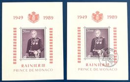 1989 Monaco 40 J.Thronjubiläum Fürst Rainier Block 43 **+ ET