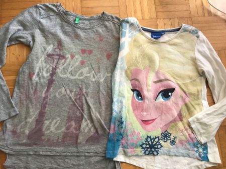 2 Shirts Benetton / Frozen Elsa Grösse 116/122 - Porto 3.40