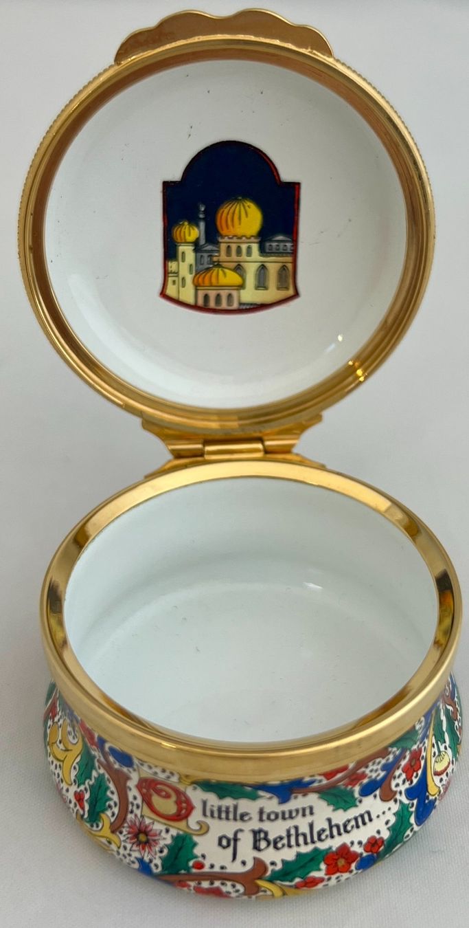 Contenitori & Simili: Halcyon Days Enamels, handbemaltes Weihnachtsdöschen, 1992 – Usato da Zürich venduto da Drahtzug 3