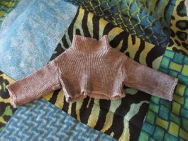 Vintage Puppenkleider, Pullover Puppen, Trikot, grau