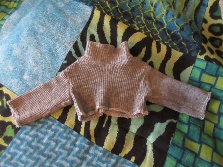 Vintage Puppenkleider, Pullover Puppen, Trikot, grau