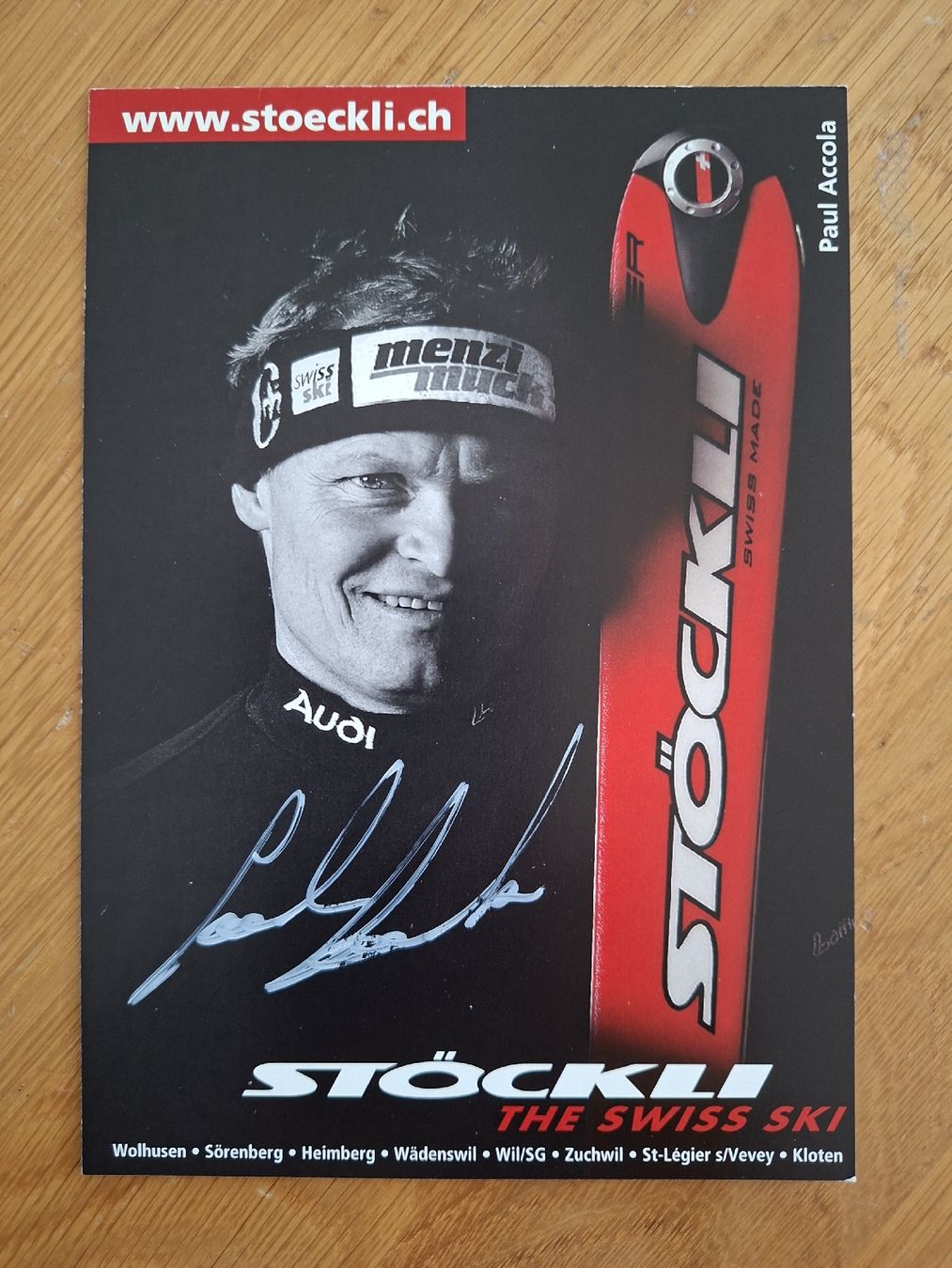 Autografi: Paul Accola Autogrammkarte Ski – Usato da Thun venduto da wuschu
