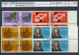 1975 "Sonderpostmarken", Viererblock, ET - stempel