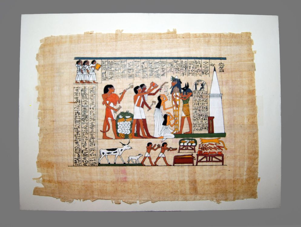 Dekorativer ägyptischer Papyrus wohl mit Begräbnisszene Kaufen auf