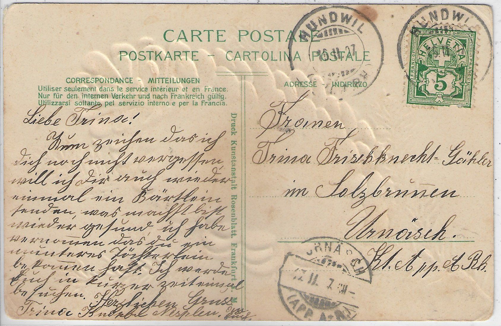 Cartoline postali: St. Gallen - Kathedrale - Präge-Litho – Usato da Ettingen venduto da Kartenplanet 1