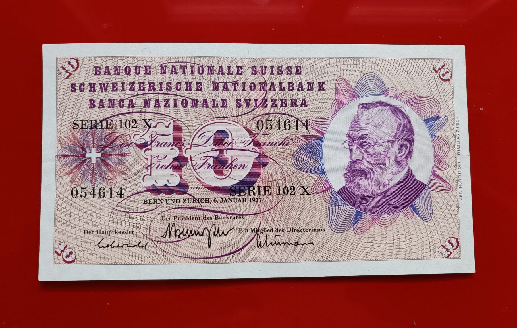 Banknoten: Alte 10 Fr SCHWEIZER NOTE 06. Januar  SERIE 162X – Gebraucht aus Glis von MYS-Wallis2020