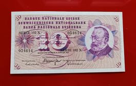 Alte 10 Fr SCHWEIZER NOTE 06. Januar  SERIE 162X