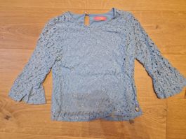 Mädchenbluse Gr. 152/164 hellblau Spitze Gaudi