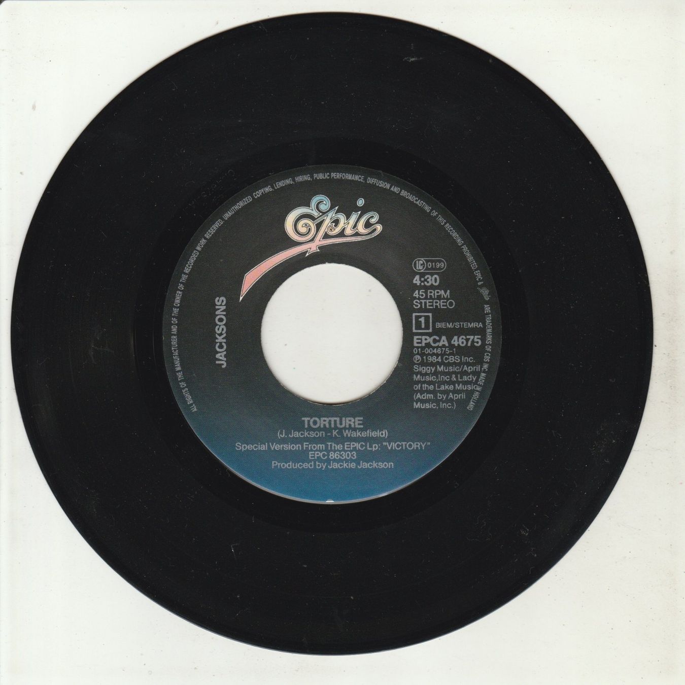 Schallplatten: Jacksons / Michael Jackson - Torture 7" Vinyl 1984 – Gebraucht aus Tübach von JamesStone 2