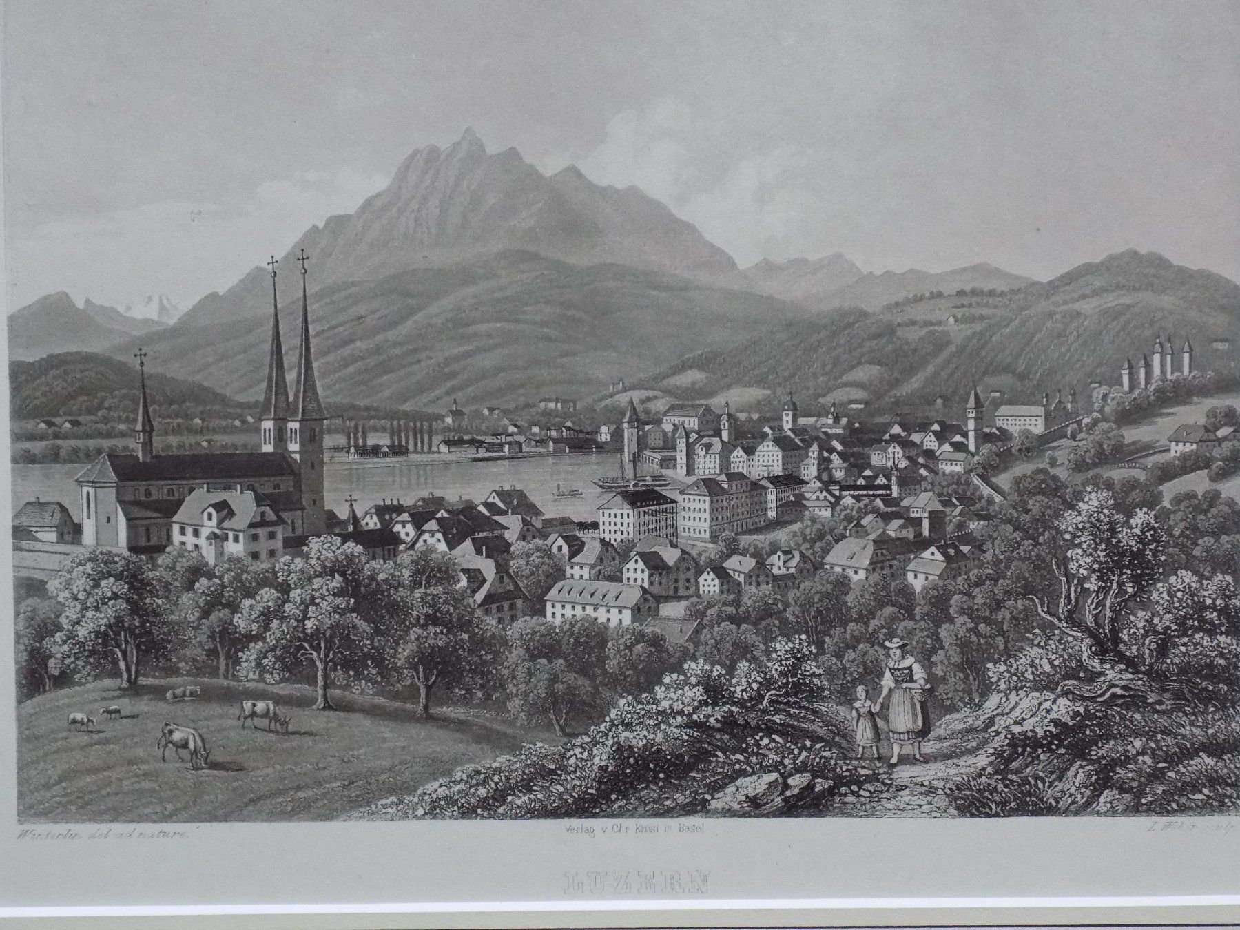 Gravures: Ansicht von Luzern Aquatinta – D'occasion à Risch par Antikfee 2