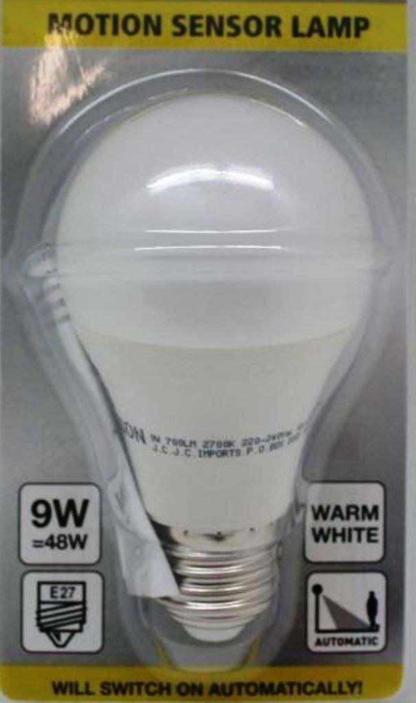 Lampen: Led Birne E27 / 9W mit Bewegungssensor – Neu und originalverpackt aus St. Gallen von schnaeppchen-preise
