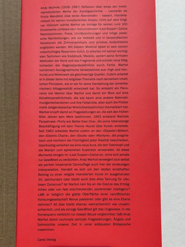 Libri: Andy Warhol: Last Supper: Rare Art Book, Spring Find! – Usato da Zürich venduto da Coffeetable88 2