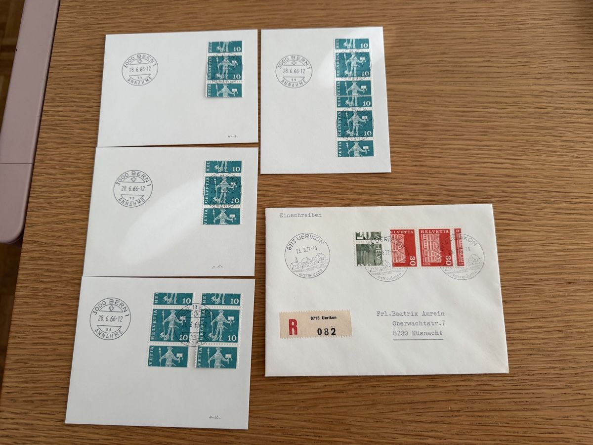 Alle Briefmarken: Abarten 5 Bedarfsbriefe – Gebraucht aus Murgenthal von Tina_4055