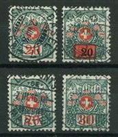 MA321) Portomarken 4 Stück Zentrische Vollstempel Lp